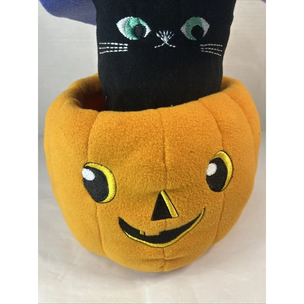 Hallmark PEEK A BOO CAT Sound & Motion Plush Halloween Black Cat Pumpkin Read